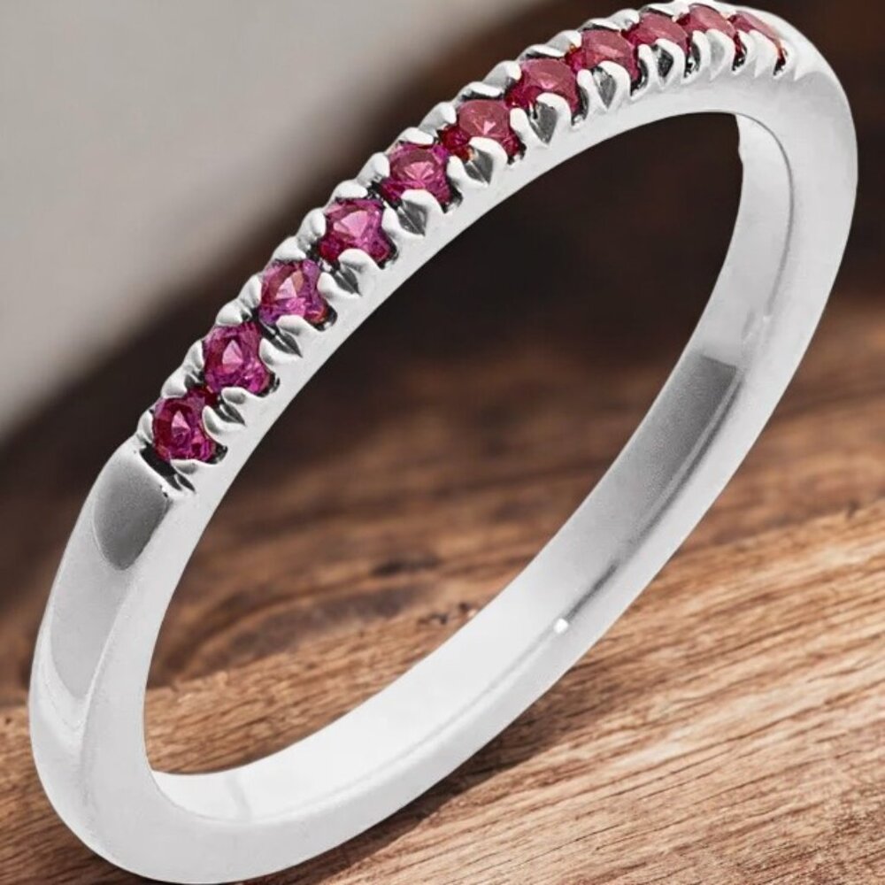 Ruby Stackable Ring In 10kt White Gold - image 1